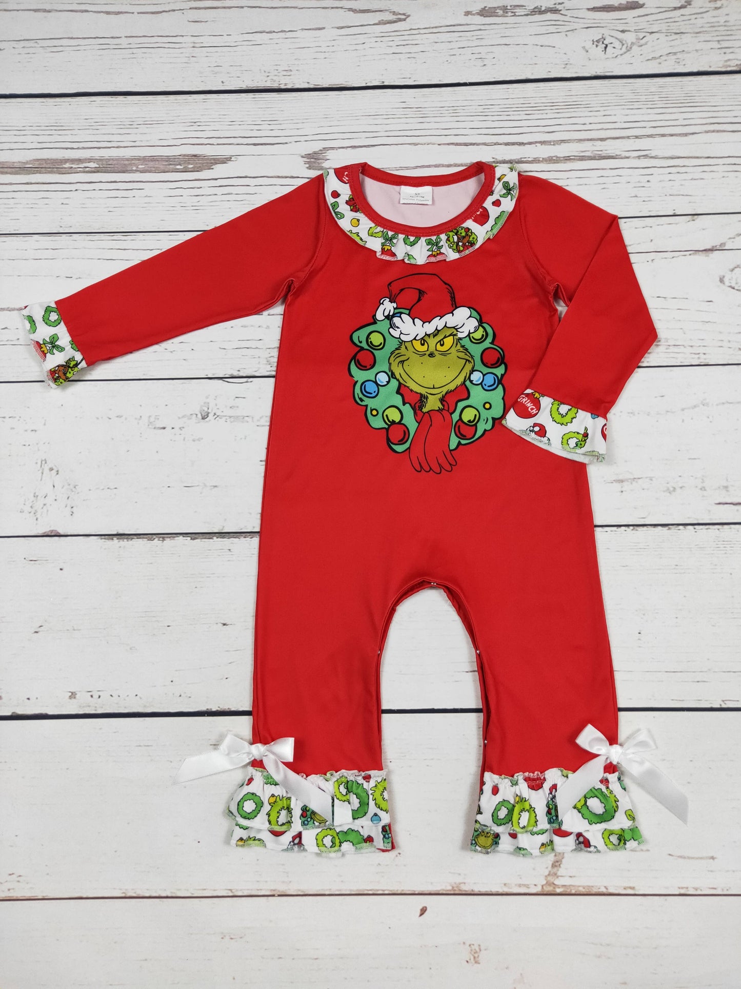 Baby Red Character Christmas Romper: