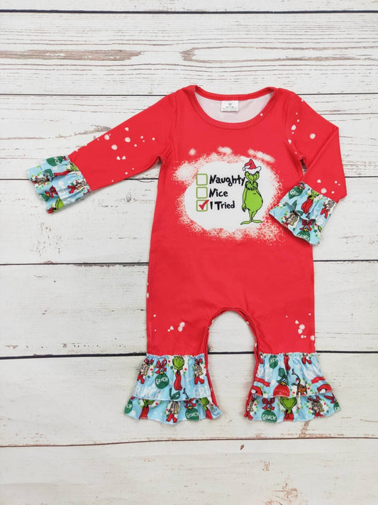 Baby Red Character Christmas Romper: