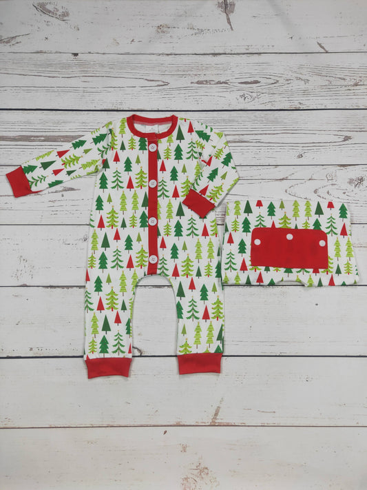 Baby Zippy Sleeper With Christmas Tree Print: