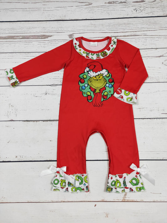 Baby Red Character Christmas Romper: