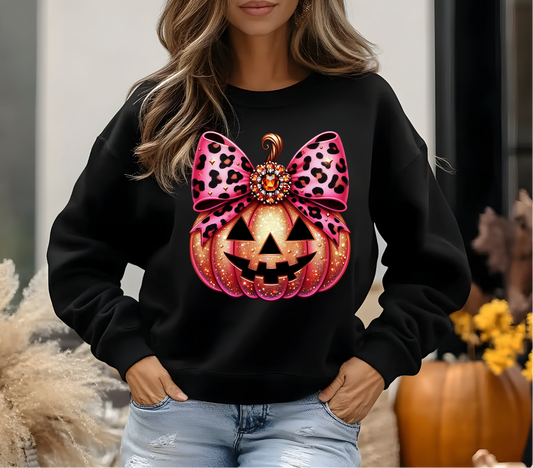 Pink Bow Pumpkin Sweatshirt